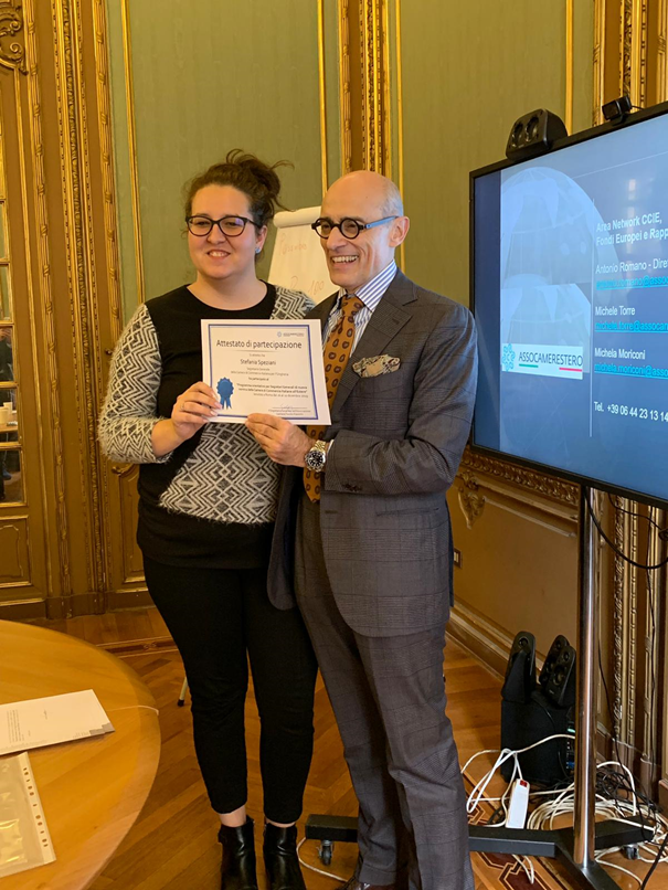 Stefania Speziani, MOLK főtitkár és Professor Gaetano Fausto Esposito, Assocamerestero Főtitkár